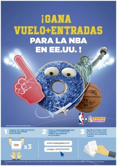 Dunkin’ Coffee Sortea un viaje y entradas para la NBA en EEUU